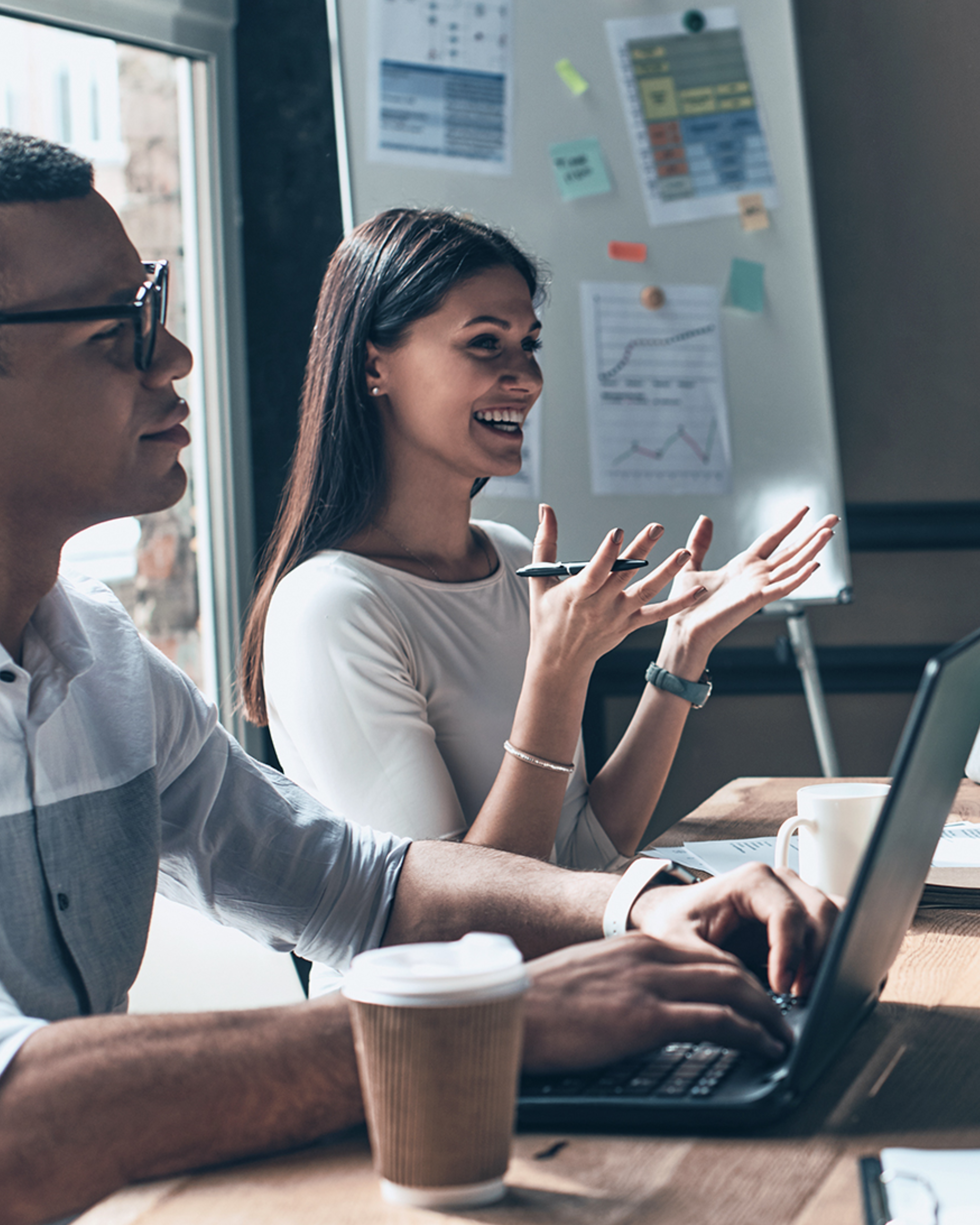 Diverse group of people working together in an office setting